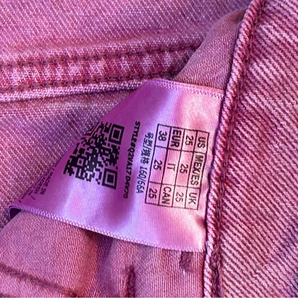 Guess Mauve Purple Pink Denim Wide Leg High Rise Pants 25 - Picture 9 of 9